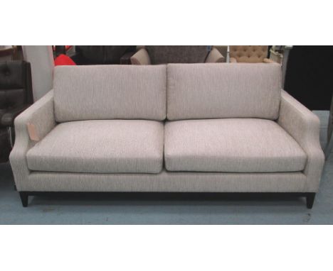 SOFA, in ribbed silvery upholstery, 99cm x 81cm H x 209cm.