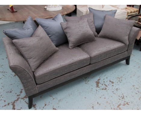 SOFA, in grey woven fabric, 75cm D x 66cm H x 178cm W. 