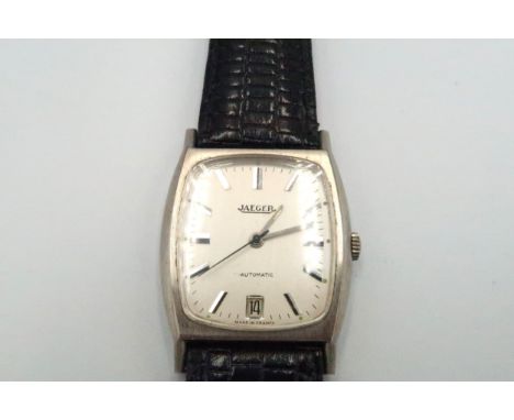 A Jaeger vintage wristwatch, automatic, baton markers, date aperture at 6 o'clock 