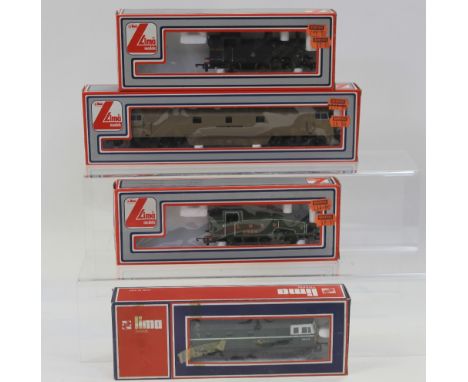 A collection of Lima Models OO gauge model railway locomotives to include steam locomotive in black livery numbered 205102 MW