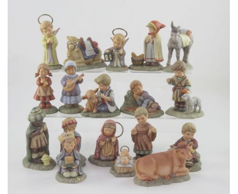 The Berta Hummel Nativity, a complete set of nativity figures to include 33501' Mary, Joseph, Baby Jesus', 33517 'Sleeping Sh