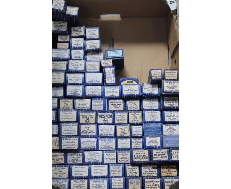 A large collection of Hornby Dublo rolling stock and accessories, all in original blue striped boxes including 4677 D1 Tank W