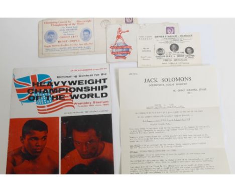 A programme from the 1963 Cassius Clay and Henry Cooper fight at the Empire Stadium in Wembley, 26.5 x 21cm,  with original t