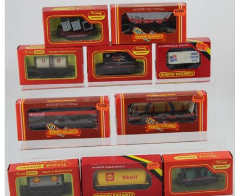 A quantity of Hornby Railways OO gauge rolling stock to include MGR Hopper Wagon Speedlink livery, three Container Wagons, Sh
