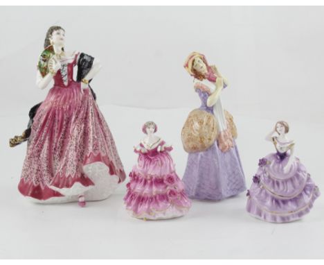 A Doulton figure group entitled 'Carmen' from Bizet's opera, of a lady in Spanish dress with a fan, height 22cm, a Coalport f