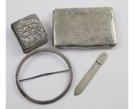 A 19th century hallmarked silver circular belt buckle with William IV duty mark and crowned A, though no Assay Office mark, a