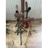 Lot of 4 Adjustable Pipe Roller Stands