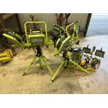 Lot of 4 Multi Head Light Stands and Floor Lights
