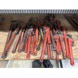 Lot of Assorted Heavy Duty Large and Small Wrenches (Primarily Rigid and Proto Brands)