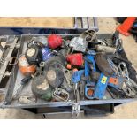 Lot of Assorted Retractable Harness Lifelines with Cart