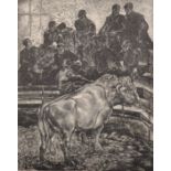 Leslie Charlotte Benenson (1941- ) British. "Charollais Bull", Wood Engraving, Signed, Inscribed,