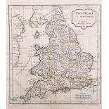Robert de Vaugondy (1688-1766) French. "L'Angleterre", Map, 9.5" x 8.75".