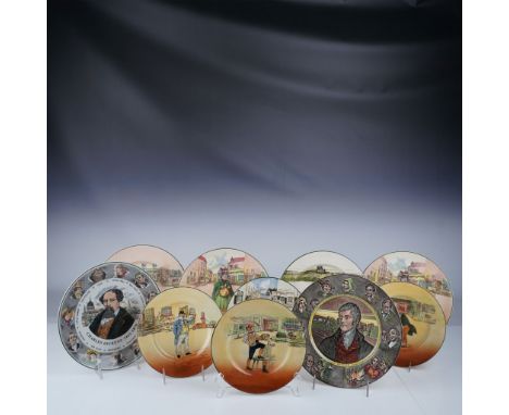 This delightful 10-piece lot of Royal Doulton Series Ware plates includes eight plates from the iconic Dickensware series and