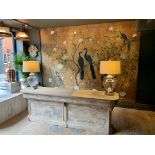 A 19TH CENTURY FRENCH PAINTED WOOD PATISSERIE COUNTER