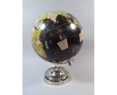 A Vintage Black Oceans Terrestrial Globe. 30cm Diameter