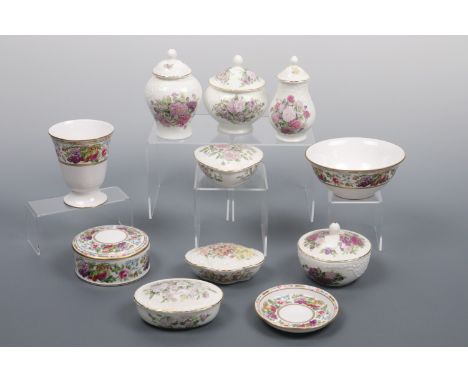 Four items of Spode Provence ware including vases, a lidded box etc. together with Coalport lidded boxes etc.