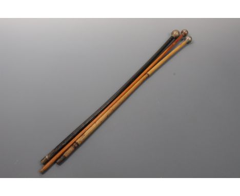 King's Own and Gloucestershire regiment swagger sticks together with a Light Infantry stick