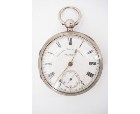 A Victorian silver key-wound pocket watch, the face marked John Forrest, London, Chronometer maker to the Admiralty, (running