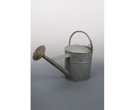 A vintage galvanized watering can, 44 cm high