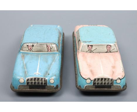 Two vintage GTP / Glam Toy Products tinplate toy cars