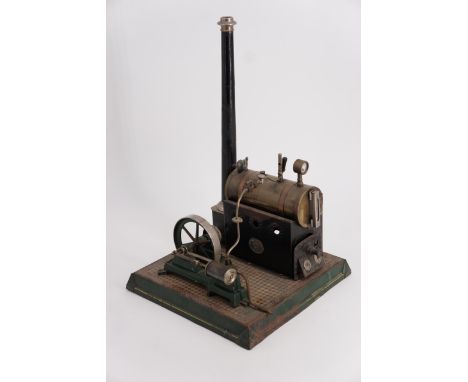 An early 20th Century German Ernst Plank live steam model horizontal steam plant, with high-temperature burner, circa 1900, 4