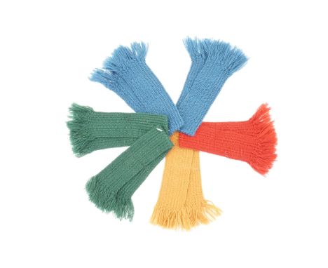 Six vintage knitted Scottish hose / garter flashes
