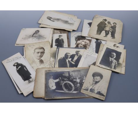[ Autographs ] A large number of 1920s signed promotional portrait photographs of  stage and screen stars