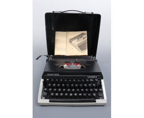 A vintage Silver Reed Leader II portable typewriter