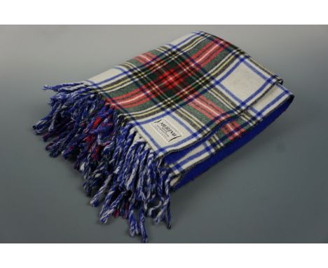 A vintage Merino wool moth-proofed tartan blanket, approximately 160 x 130 cm