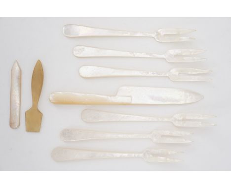 19th Century mother-of-pearl forks and knives