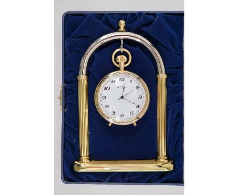 A contemporary Rotary pocket watch and stand in original box with papers