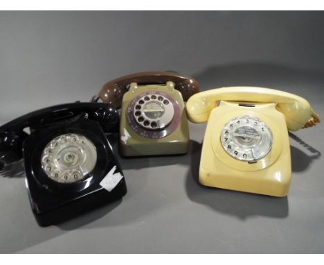 Vintage Telephones - a collection of three rotary dial vintage telephones This lot must be paid for and removed no later than