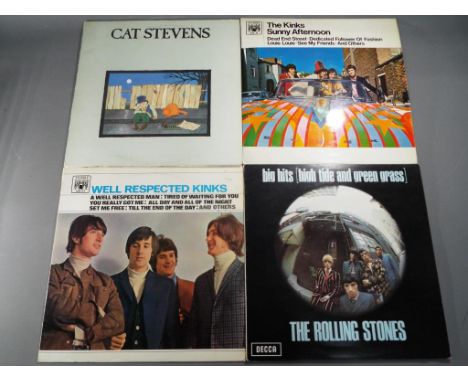 Four LP's to include The Rolling Stones, Big Hits [High Tide And Green Grass] TXS.101,  The Kinks, Well Respected Kinks MAL 6