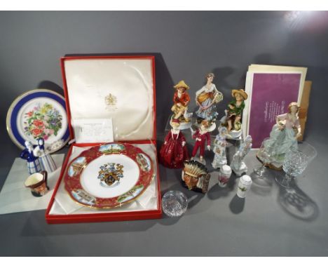 Royal Worcester - a mixed lot of ceramics predominantly figurines to include a Royal Worcester lady entitled Grandmother's Dr