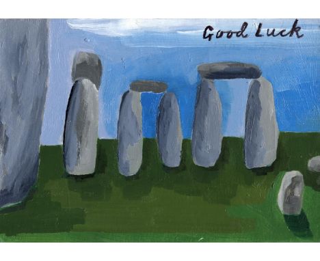 Winnie Hall Good Luck From Stone Henge 1 Oil paint on paper Signed on Verso 10 x 15cm (3¾ x 5¾ in.)
This lot has been curated