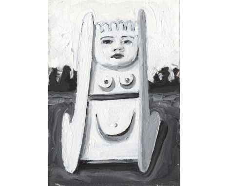 Jonathan R Bennett Queen, 2023 Oil paint on paper Signed on Verso 10 x 15cm (3¾ x 5¾ in.)
&nbsp;
This lot has been curated by