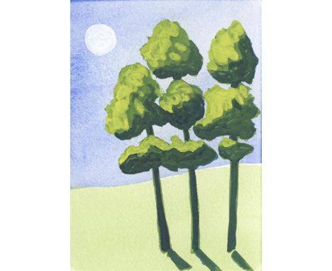 Katharine Dufault Tree Trio I, 2023 Watercolour/Gouache/Ink Signed on Verso 10 x 15cm (3¾ x 5¾ in.)
&nbsp;
This lot has been 