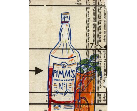 Pam Glew Pimms O'Clock Graphite, Acrylic and collage on paper Signed on Verso 10 x 15cm (3¾ x 5¾ in.)
This lot has been curat