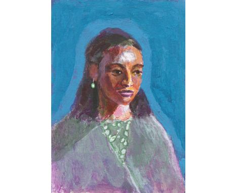 
	
		Nahem Shoa
		London Woman with Pearl Earring, 2023
		Acrylic on paper
		Signed on Verso
		10 x 15cm (3&#190; x 5&#190; i