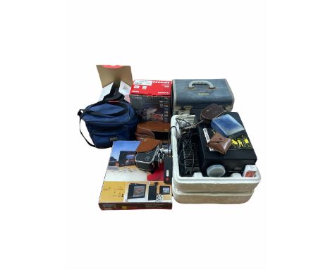 Bolex Paillard 8SL cine camera, Canon Legria HFR106 video camera in box with accessories, Canon MV330i video camera in box wi