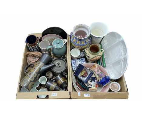 Denby Arabesque coffee ware, Italian pottery vases, Wedgwood Queen's ware vase, Spode Millennium Celebration candle, other Sp