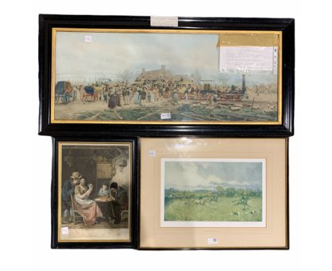 After John Burnet 'Christmas Eve', print after Dewitt Clinton and signed print after Lionel Edwards (3)