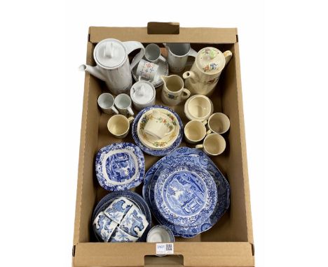 Royal Doulton coffee set no. D6096, a German coffee set, Spode Italian part dinner ware etc in one box