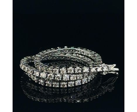 BRACELET IN 14K WHITE GOLD 7.40 GR TENNIS TYPE WITH DIAMONDS FOR 73^ 2.20 CARATS COLOR J-M/ CLARITY VVS1-VS1 19CM AIG CERTIFI