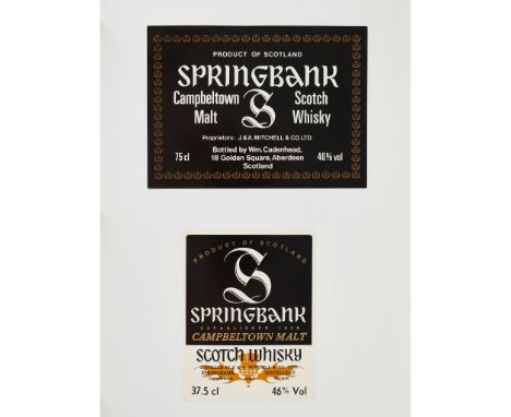 COLLECTION OF WHISKY LABELS 1980S AND EARLIER comprising various single malt and blended scotch whiskies, including Rosebank,