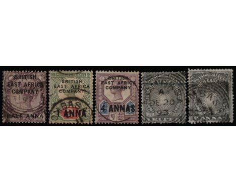 1890 (23 May) Surcharge on Great Britain, ½a on 1d lilac, 1a on 2d grey-green and carmine and 4a on 5d dull purple and blue (