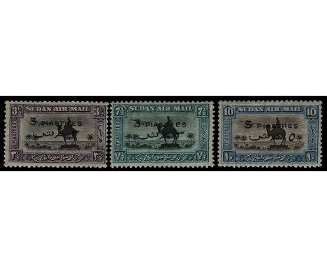 1938 (1 July) 3p on 3½p black and violet, 3p on 7½p green and emerald and 5p on 10p brown and greenish blue, all perf 11½x12½
