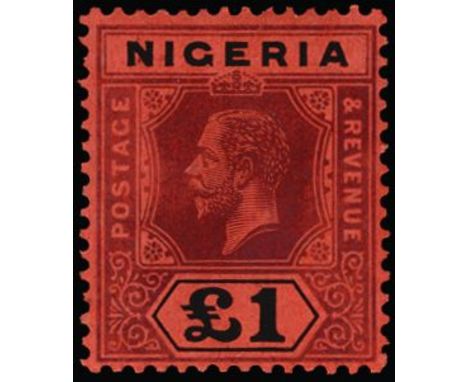1914-29 £1 purple and black/red, die II (SG 12a), one short perf and light surface rubbing, large part o.g., cat £225 