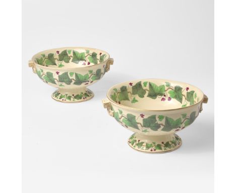 Glazed earthenware.Both Impressed "WEDGWOOD" and "CJF" (date code for 1877).(H: 5 1/2, W: 11 1/4, D: 10 1/8 in.)Qty: (2)Prove