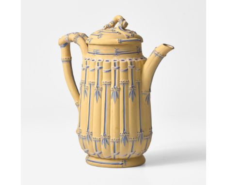 Enameled StonewareMolded pattern of bamboo stalks, highlighted in blue.Impressed "WEDGWOOD" twice(H: 9 5/8, W: 5, D: 8 1/2 in